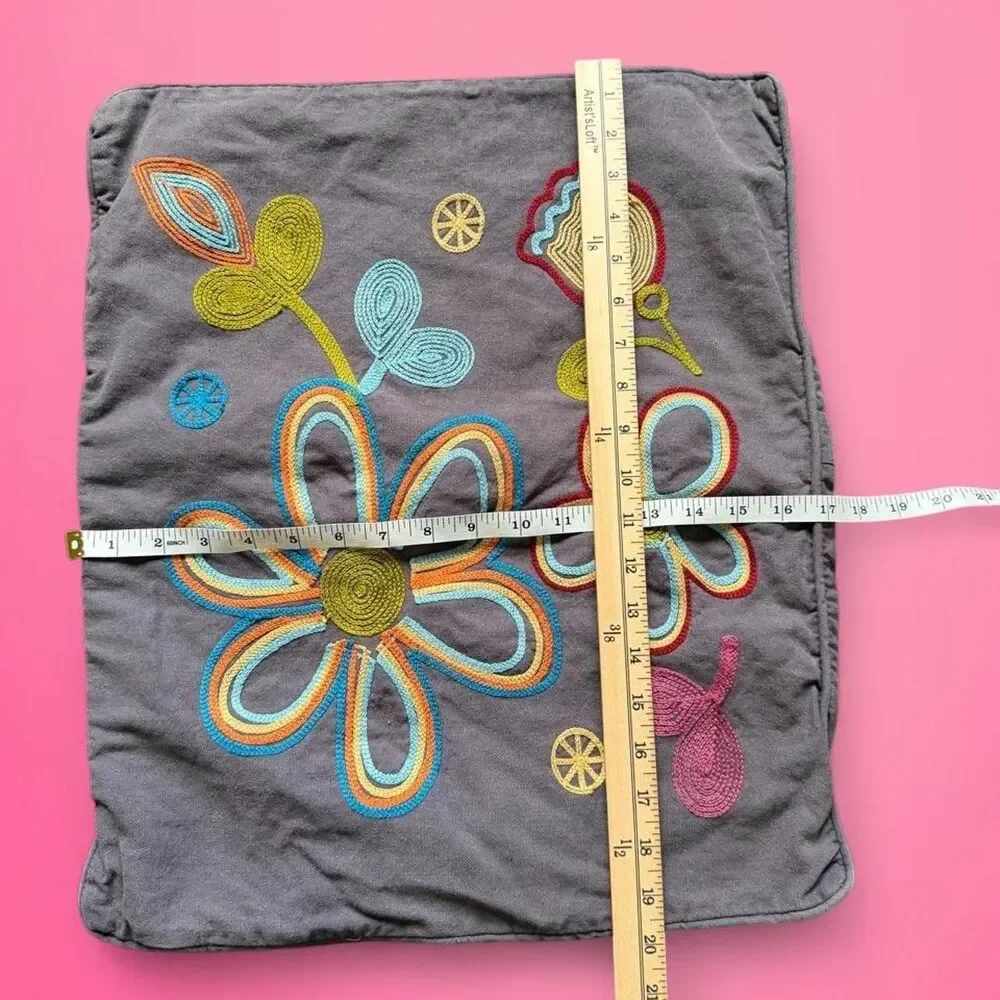 y2k embroidered throw pillow cover